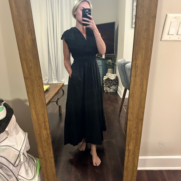 Black Maxi Sundress with Pockets - Picture 3 of 8